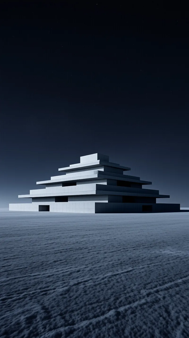 White Pyramid Under Dark Sky