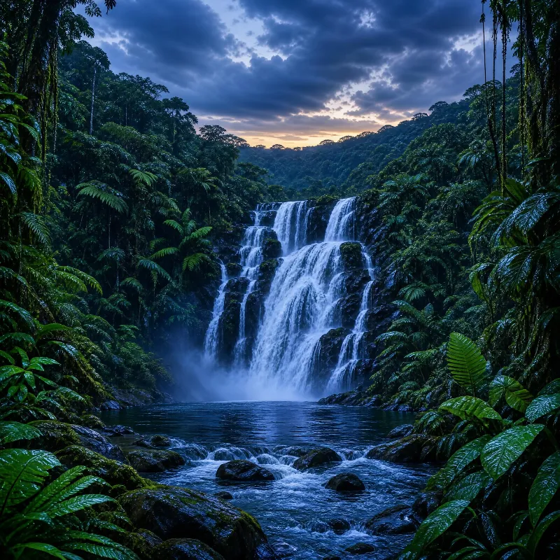 Tropical Rainforest Waterfall