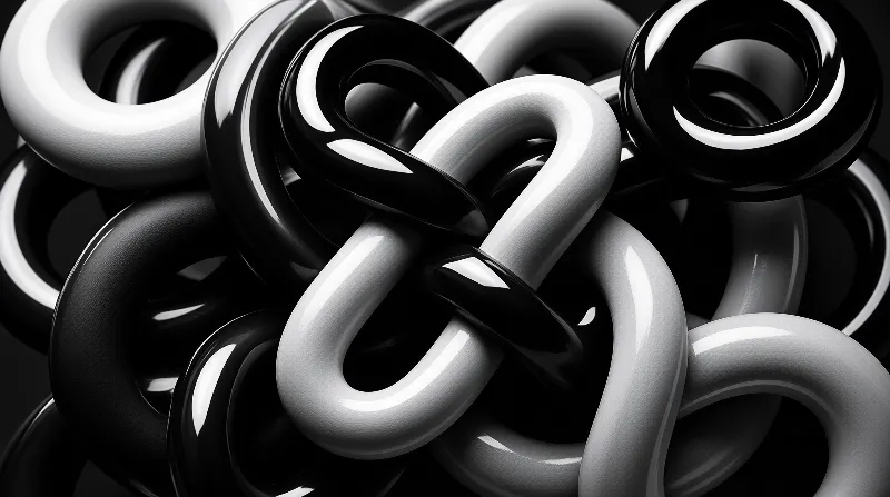 Glossy Black and White Tubes