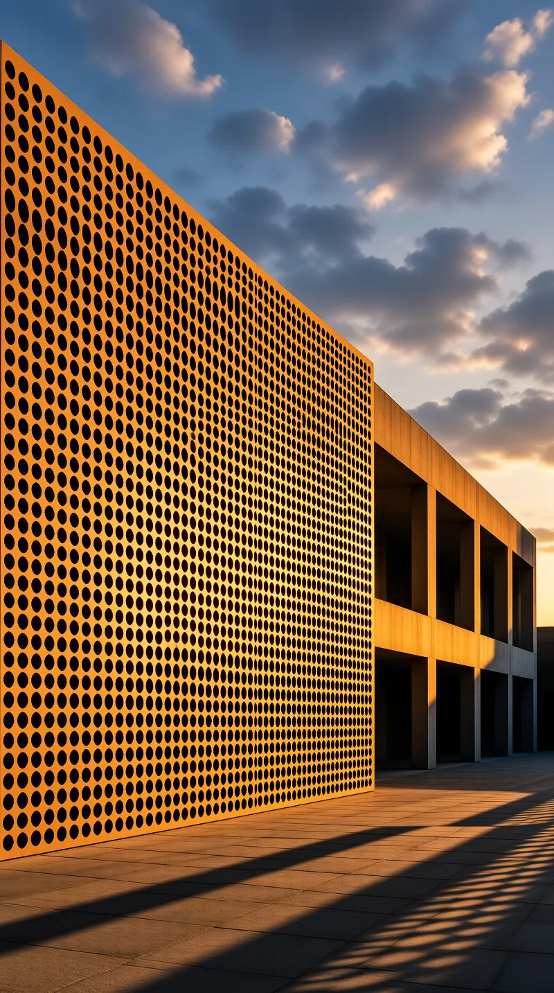 Modern Building at Sunset