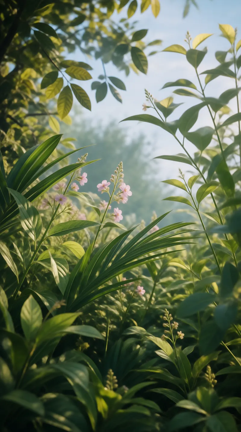 Sunlit Forest Foliage