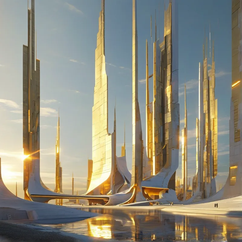 Golden Futuristic Spires