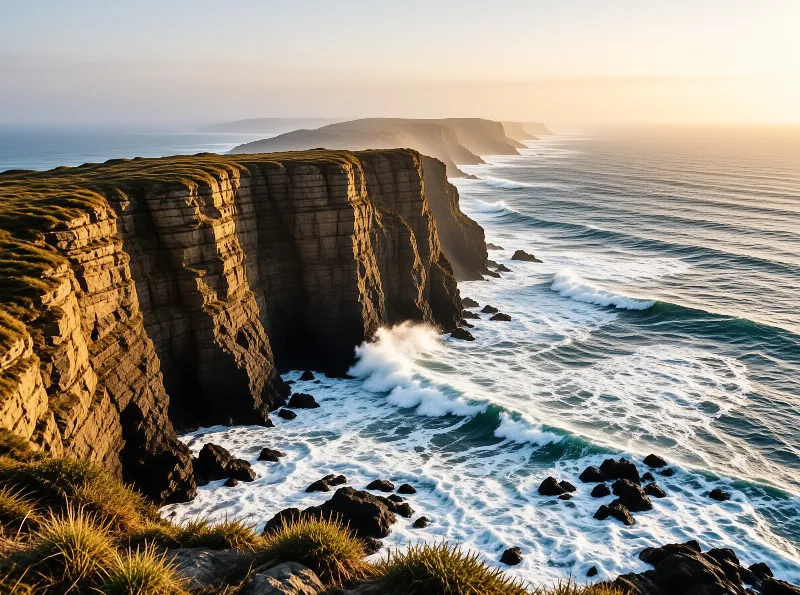 Golden Hour Coastal Cliffs