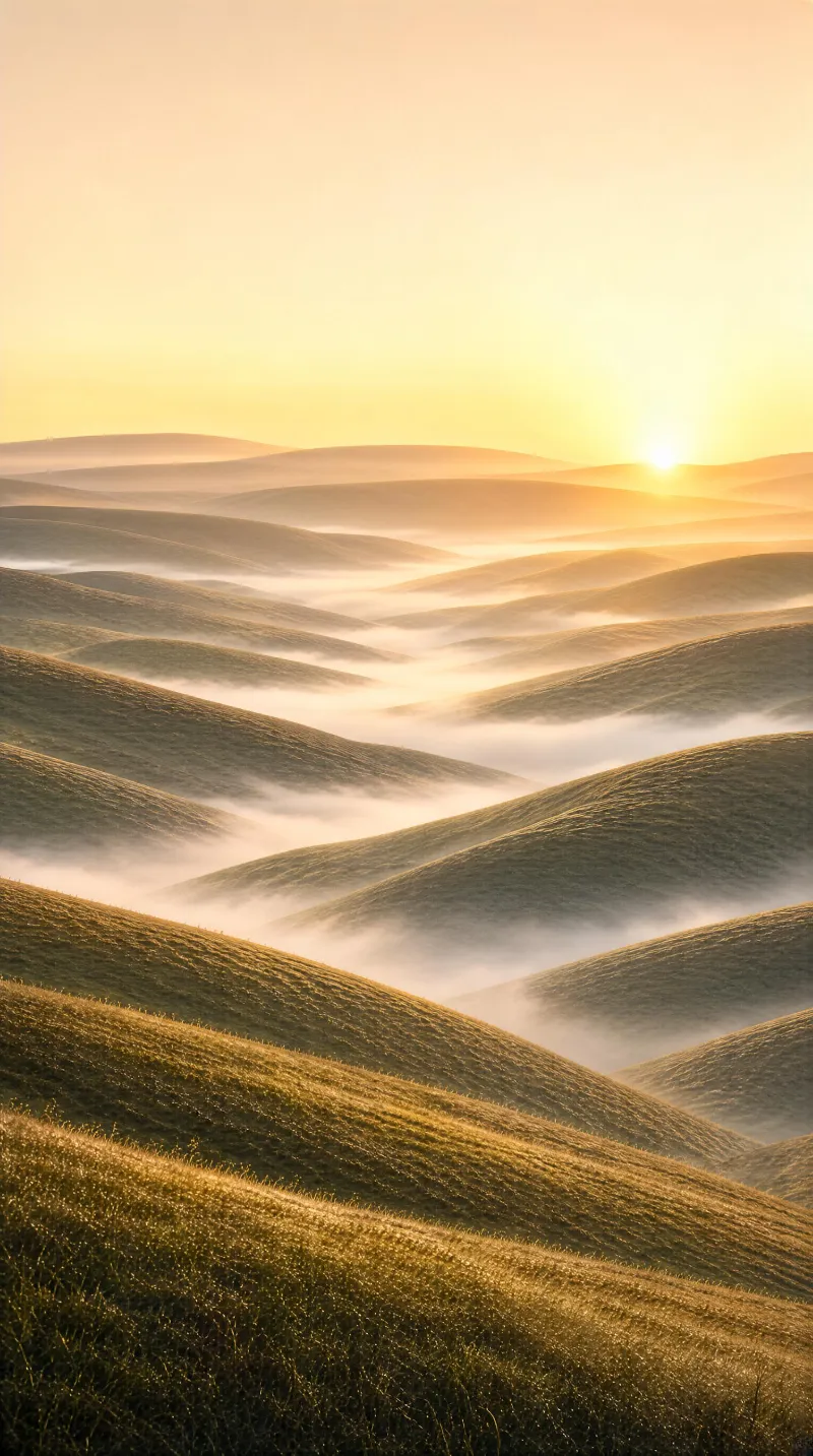 Misty Hills at Sunrise
