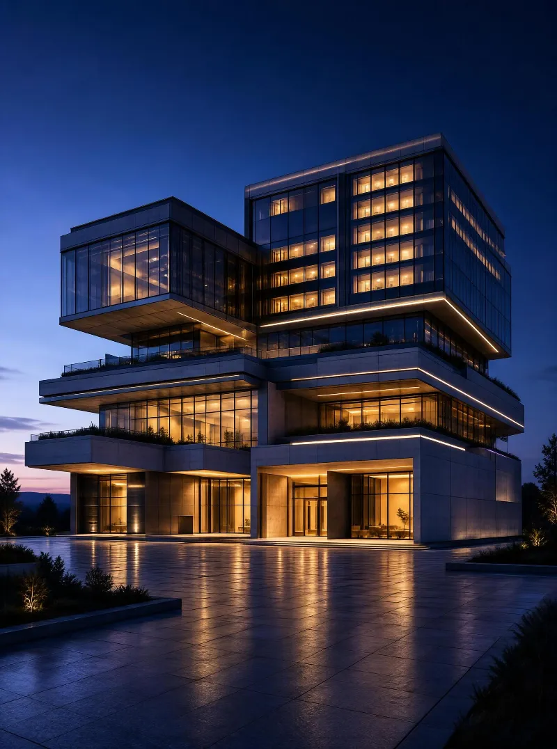 Modern Architecture at Dusk