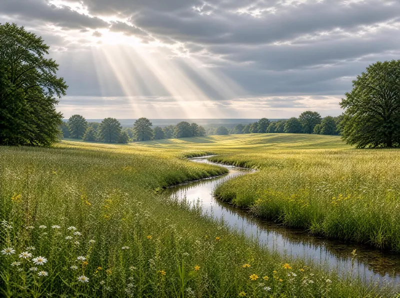 Sunlit River Valley