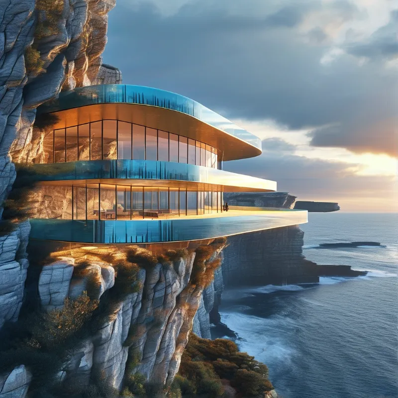 Futuristic Cliffside Villa