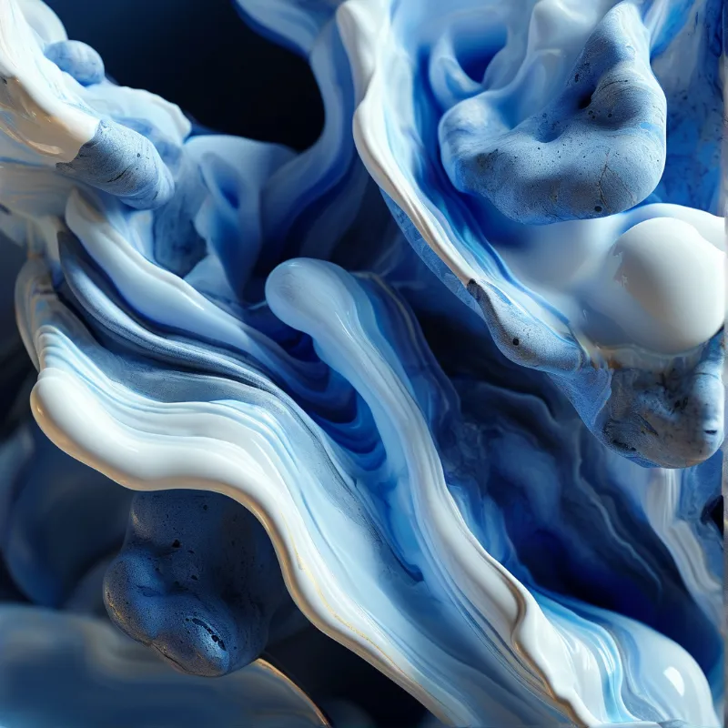 Abstract Blue Fluid Art