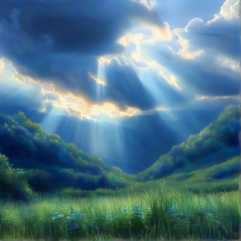 Sunlight Over Mountain Valley