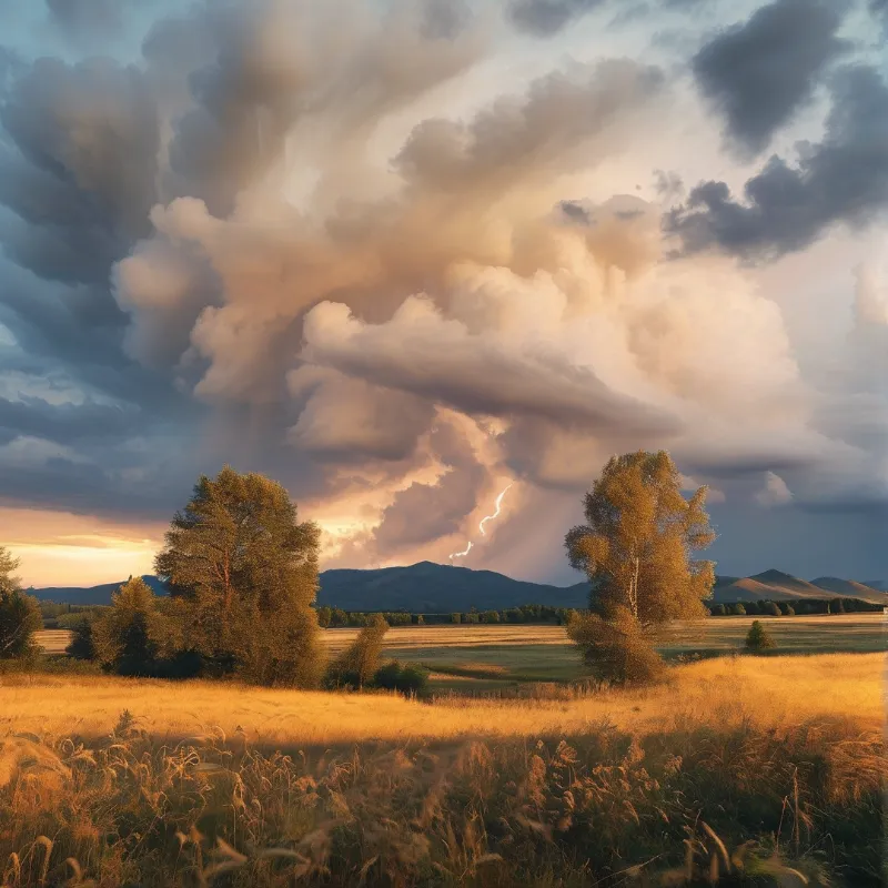 Lightning Over Golden Fields