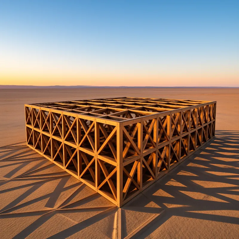 Desert Wooden Grid Structure