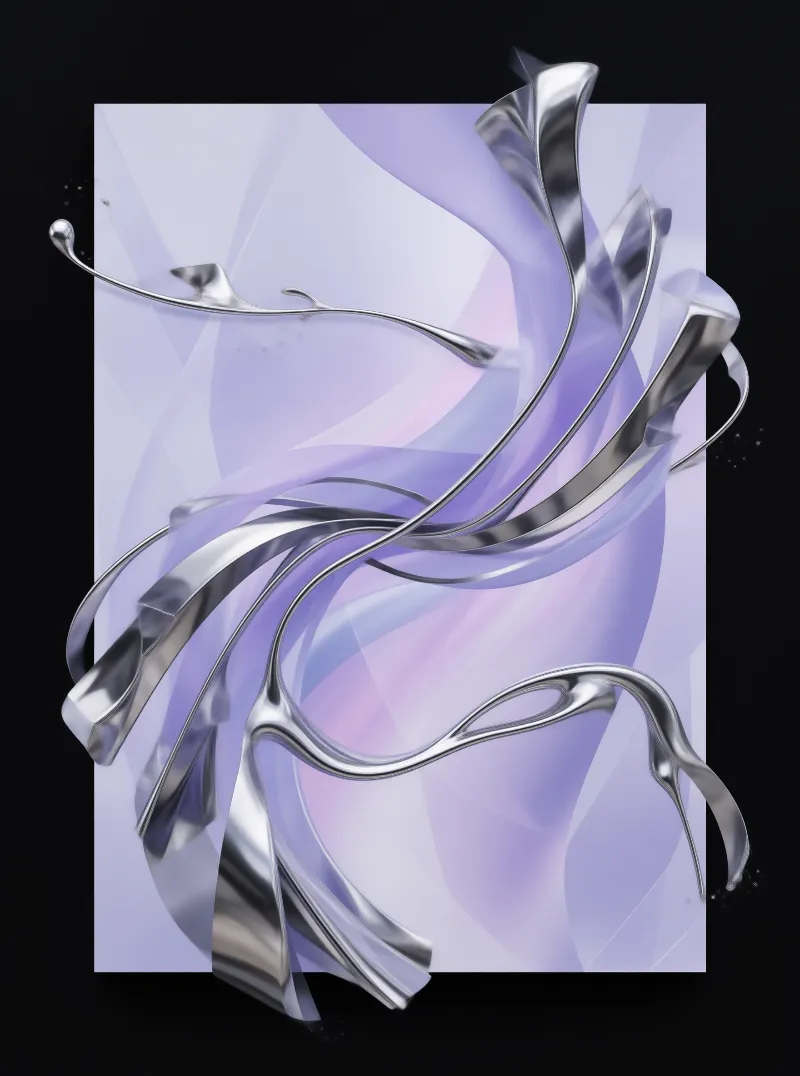 Polished Chrome Ribbon — Lavender Kinetic Study