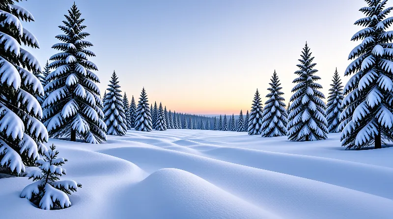 Snowy Forest at Dawn