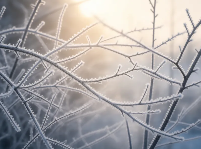 Frosty Branches in Winter Sun