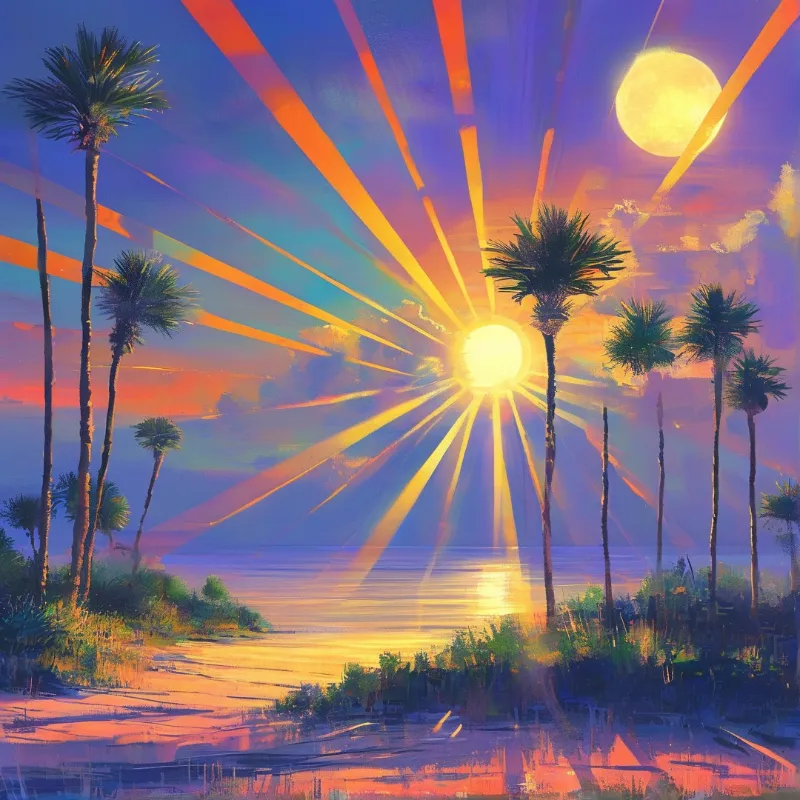 Tropical Sunset Scene