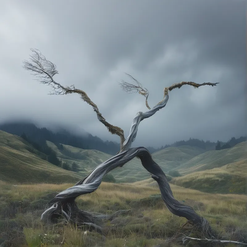 Twisted Tree on Misty Hills