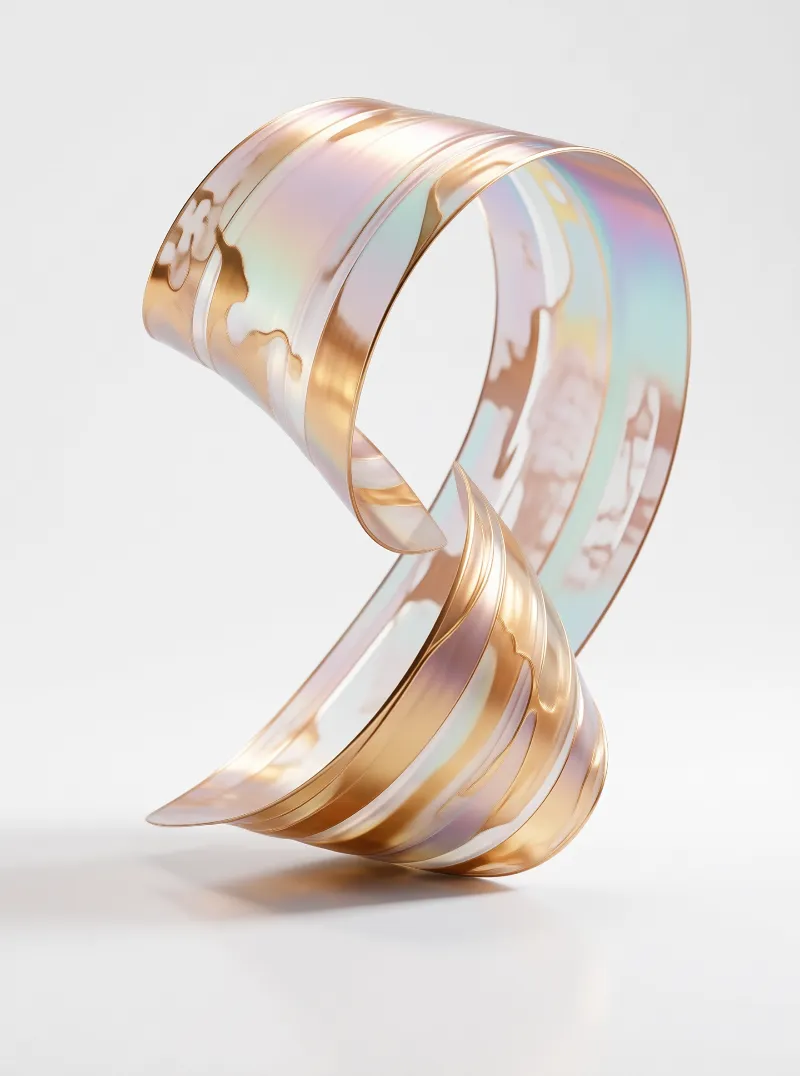 Iridescent Ribbon Sculpture