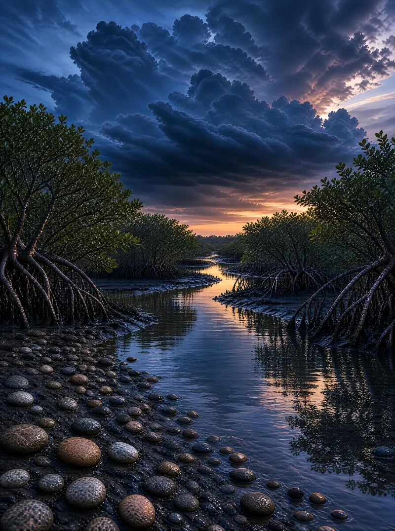 Mangrove Sunset Stream
