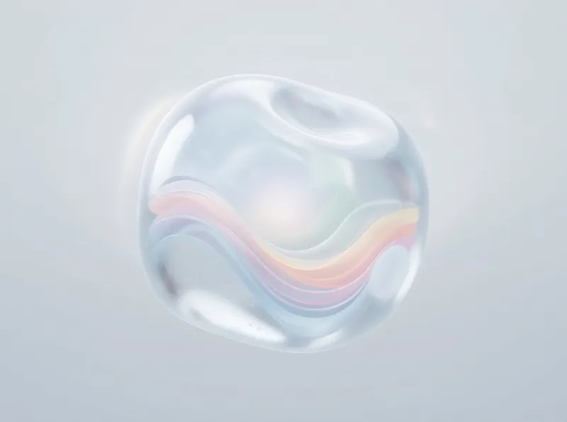 Glass Droplet — Pastel Wave Study