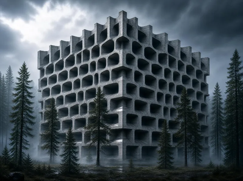 Concrete Hollow Forest Tower