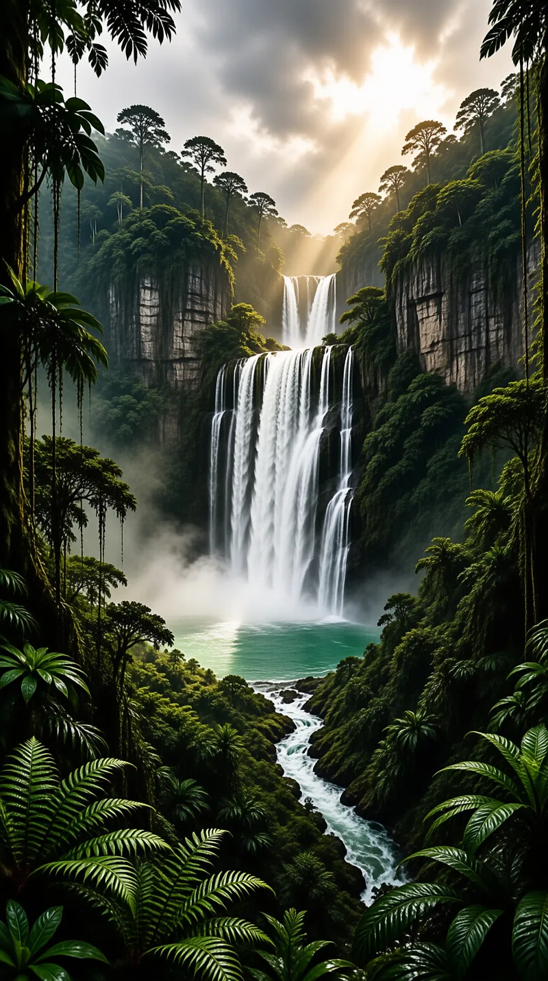 Tropical Sunlit Cascade