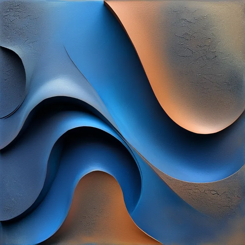 Abstract Blue Orange Waves