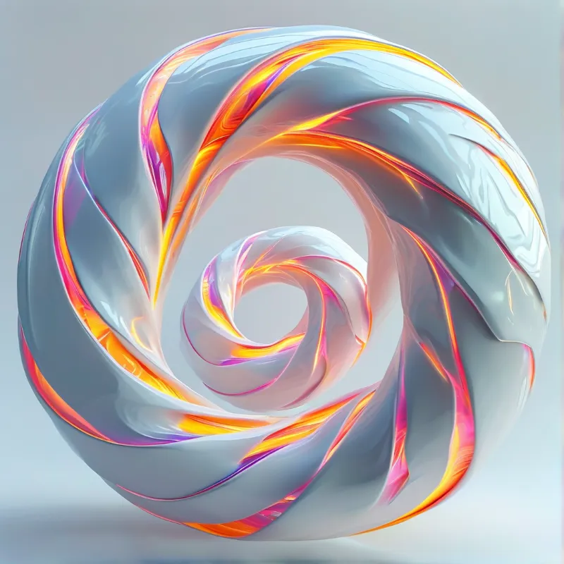 Abstract Glossy Spiral Orb