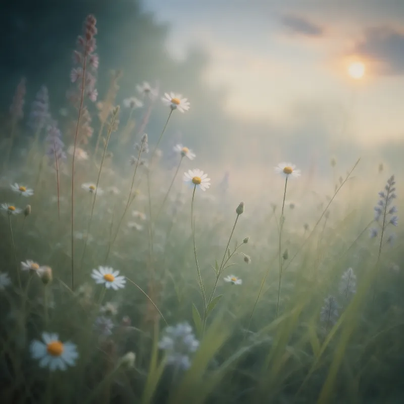 Misty Wildflower Meadow