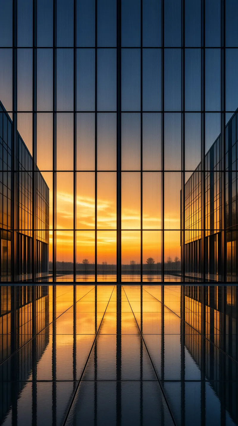 Glass Building Sunset