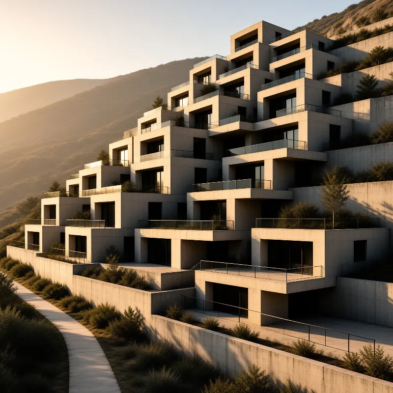 Terraced Housing on a Hillside