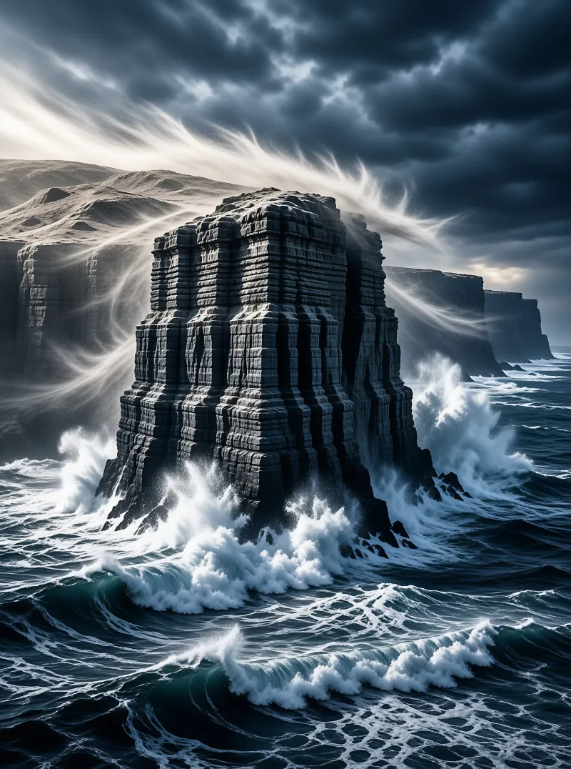 Dramatic Ocean Rock Formation