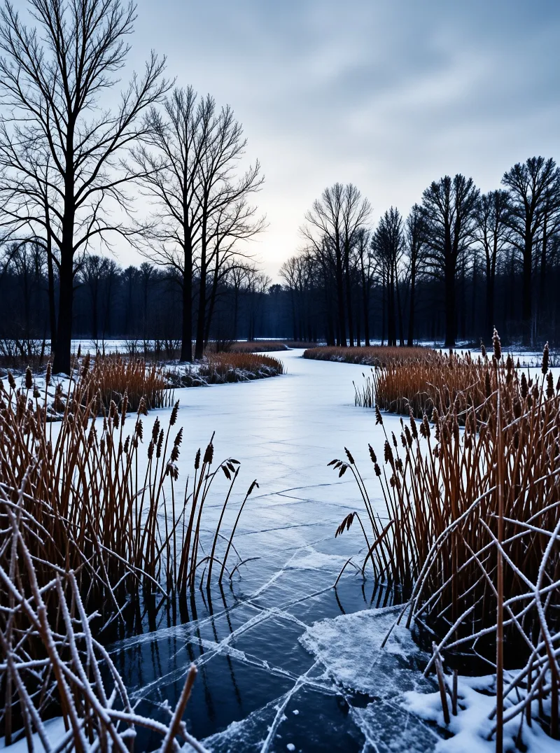 Frozen Winter River