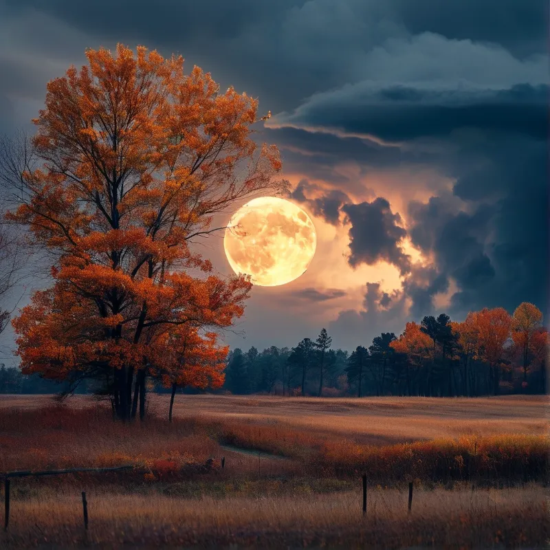 Dramatic Autumn Moon