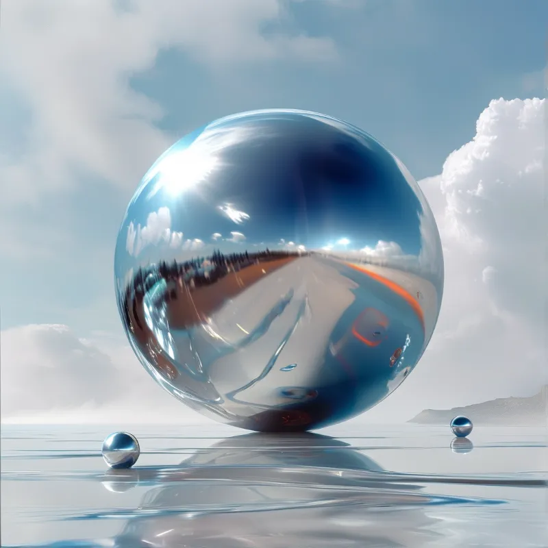 Reflective Chrome Sphere Scene