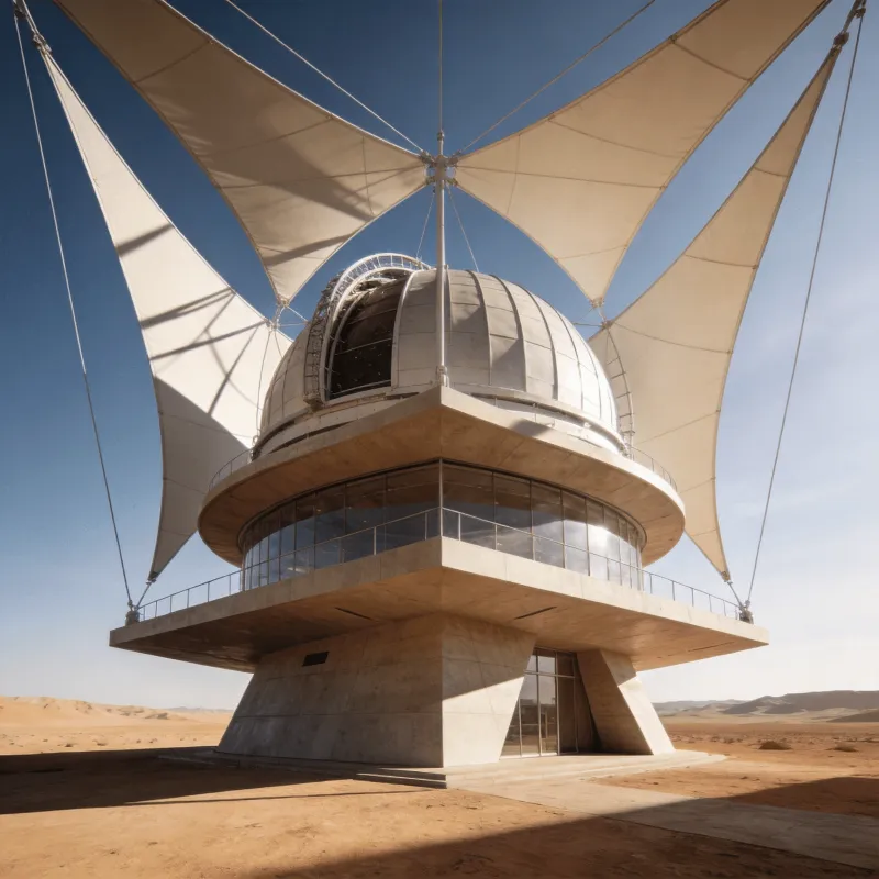 Observatory in Desert Plain
