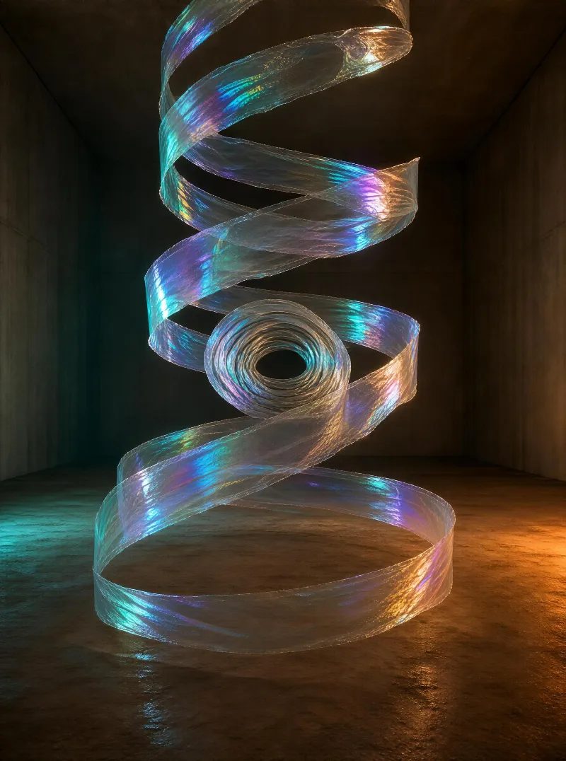Iridescent Spiral Sculpture