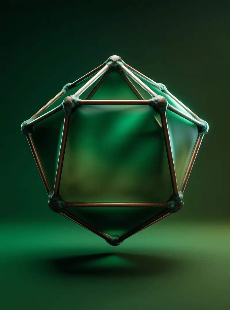 Metallic Green Polyhedron