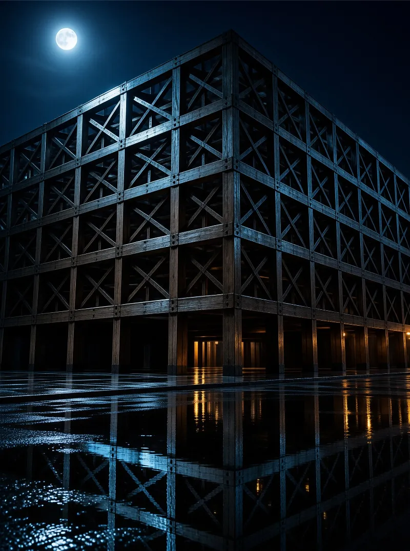 Moonlit Wooden Frame