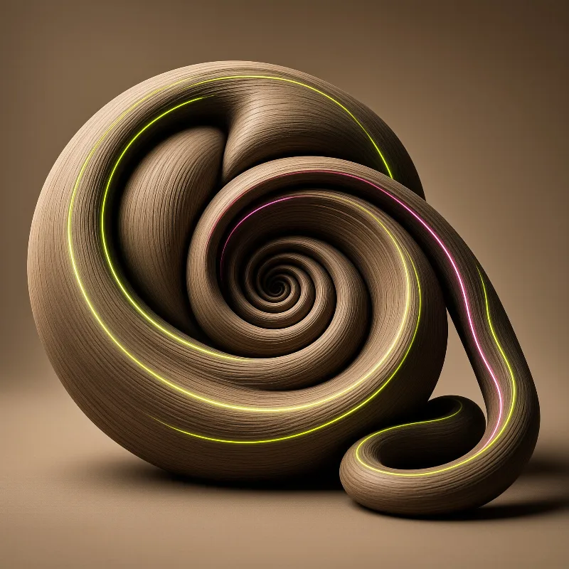 Textured Spiral with Neon Accents
