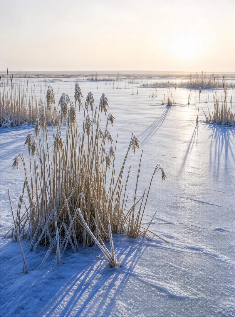 Winter Reed in Snow