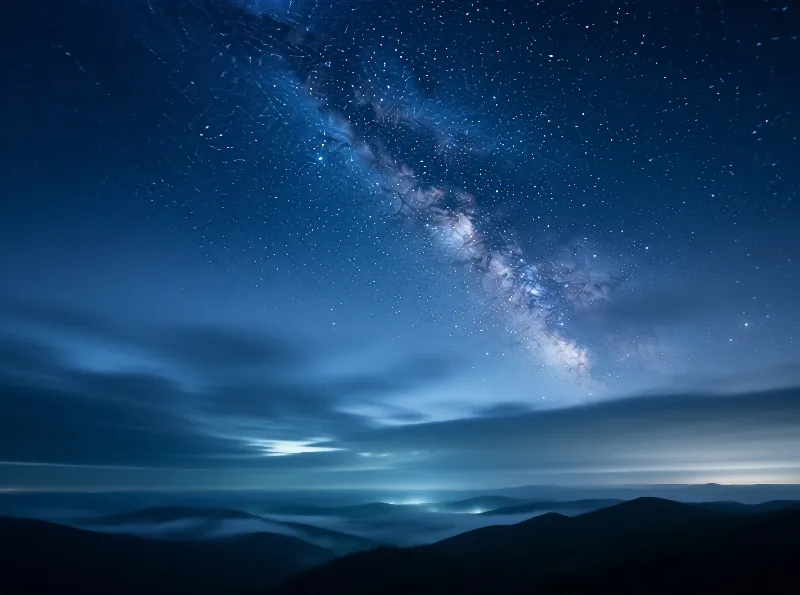 Night Sky with Milky Way and Mountains