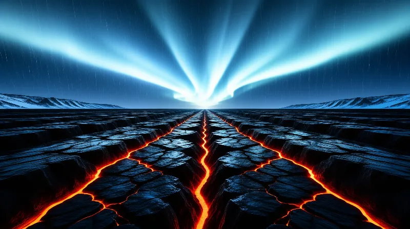 Basalt Columns and Radiant Sky