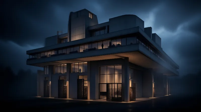 Modern Building at Night