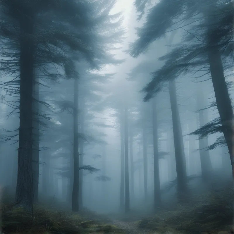 Misty Coniferous Forest