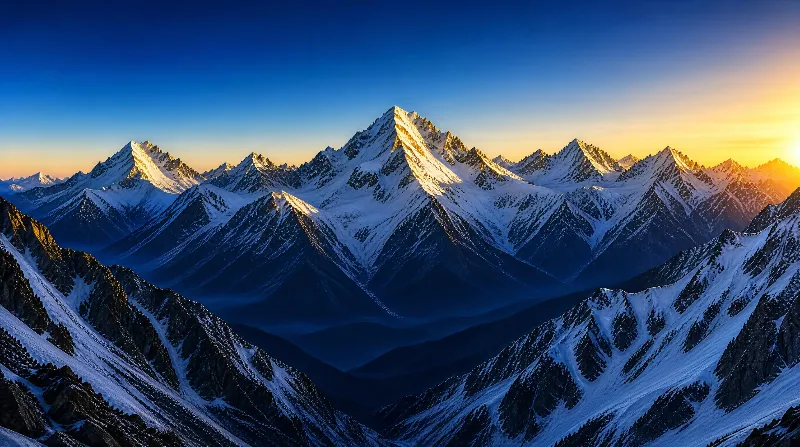 Snowy Mountain Sunrise