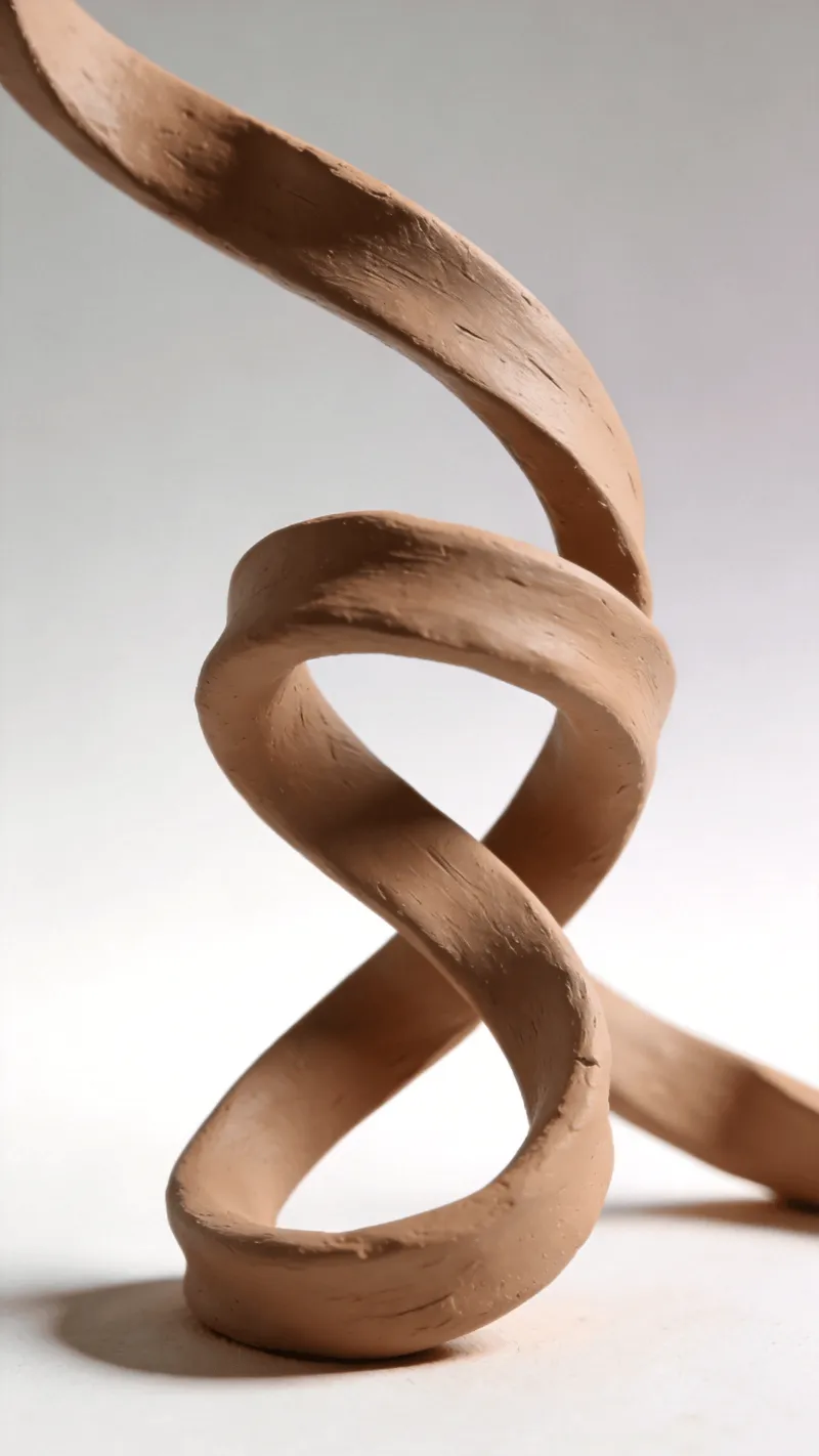 Curved Ribbon in Clay — Abstract Study