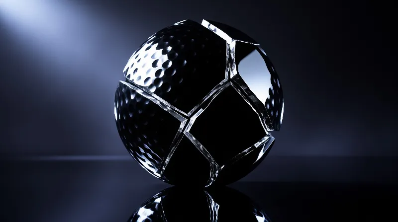 Cracked Black Golf Ball