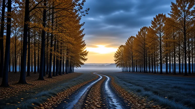 Winding Autumn Road