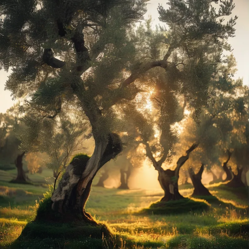 Sunlit Olive Grove