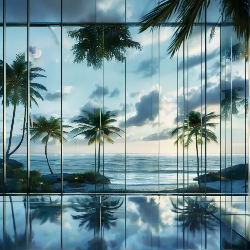 Glass View Tropical Beach